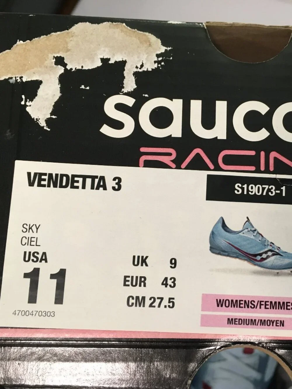 NWT Saucony Vendetta 3 Track Running Shoes Womens 11 Blue Cleats